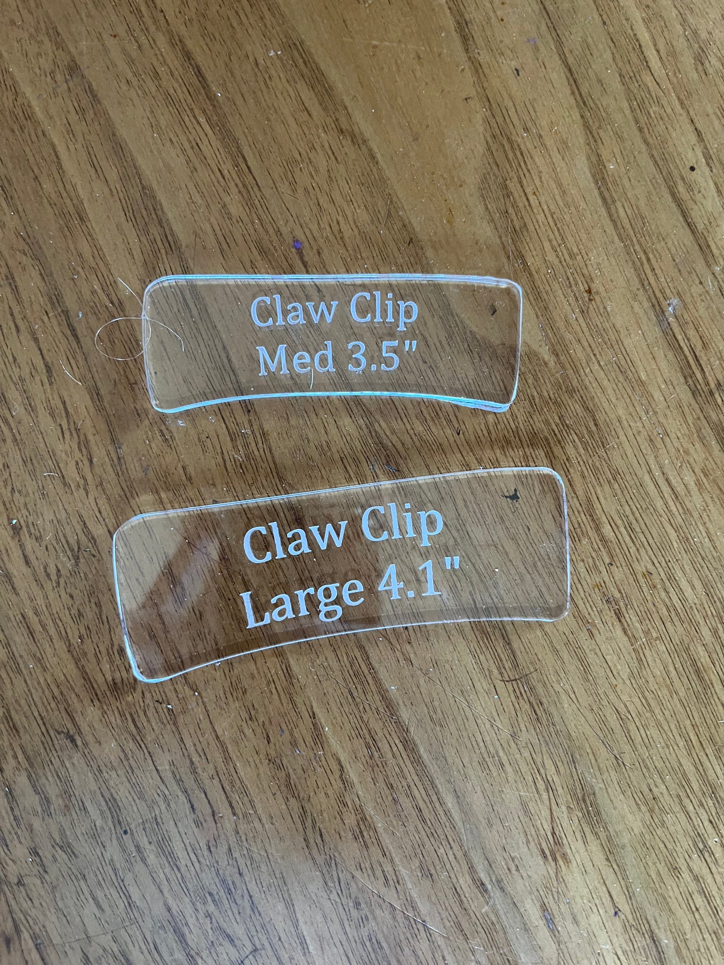 Claw Clip Acrylic Templates