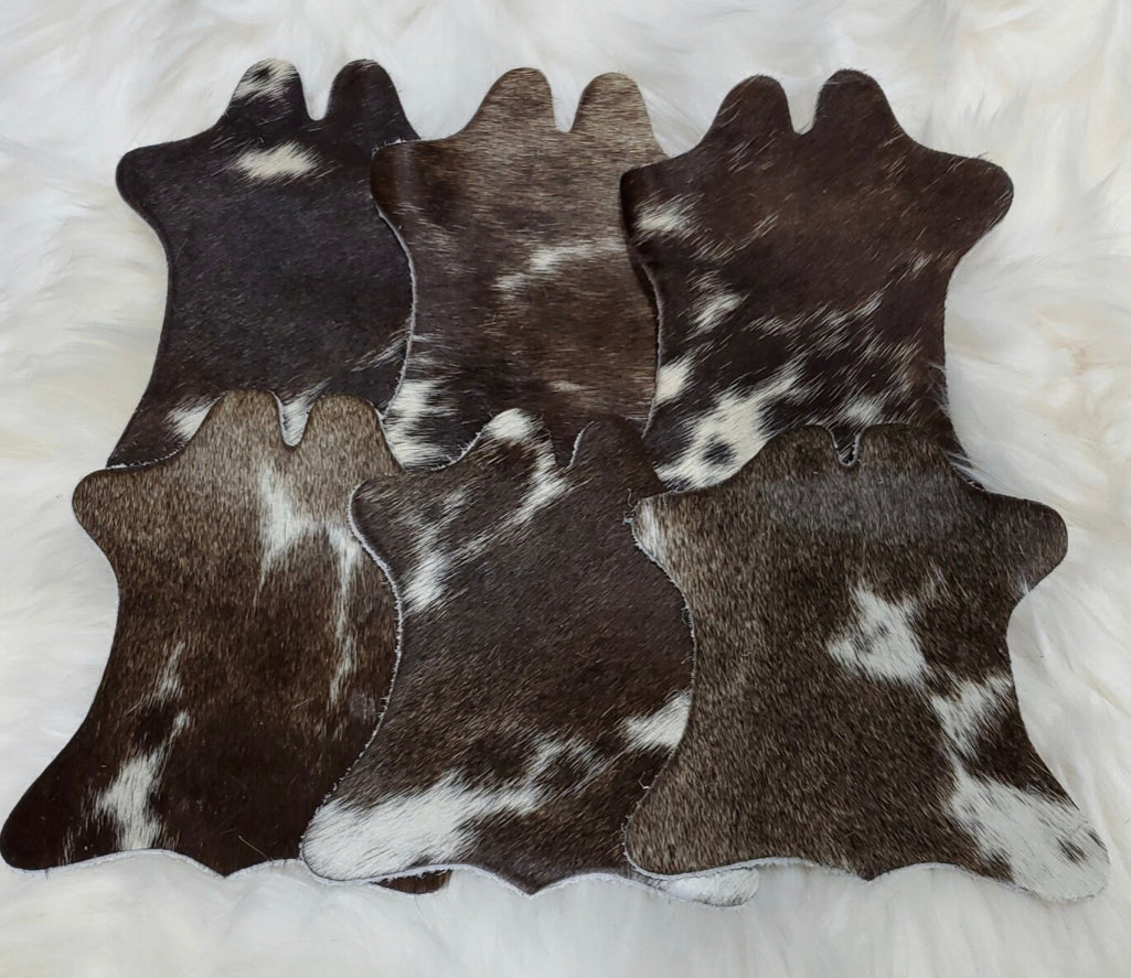 Cowhide cutout coasters