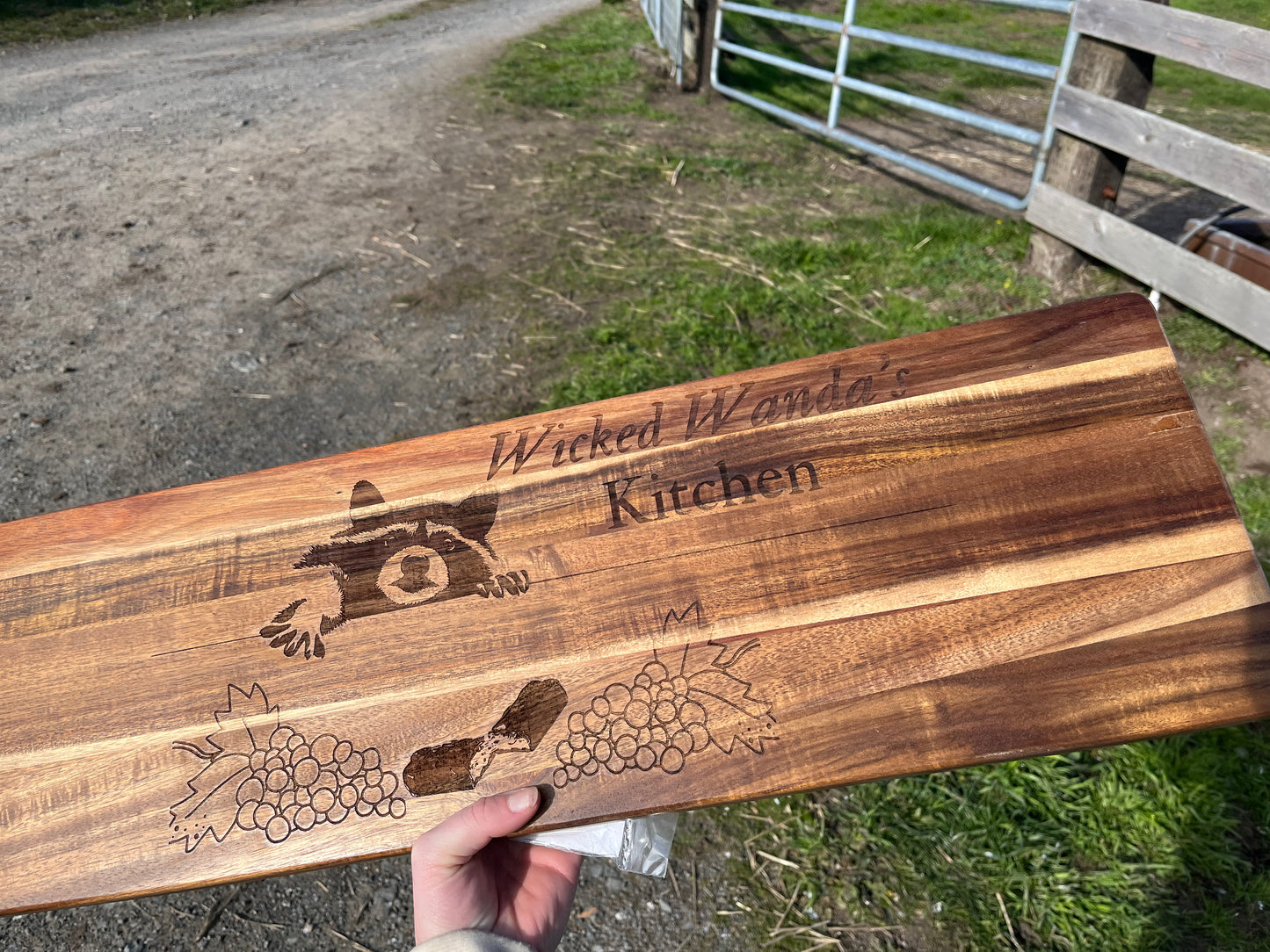 Custom Acacia wood grazing boards