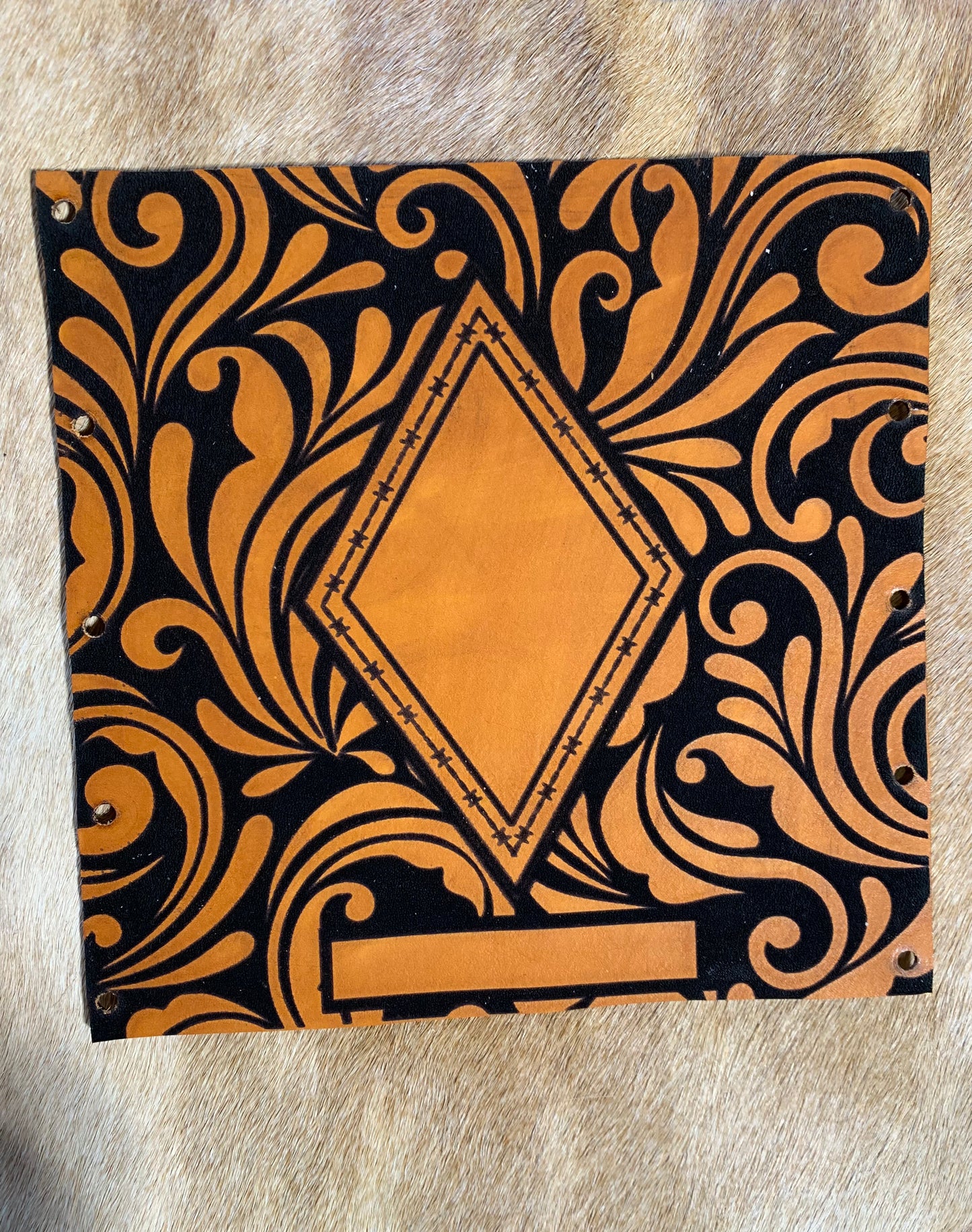 Laser engraved Leather Bouquet Wrap