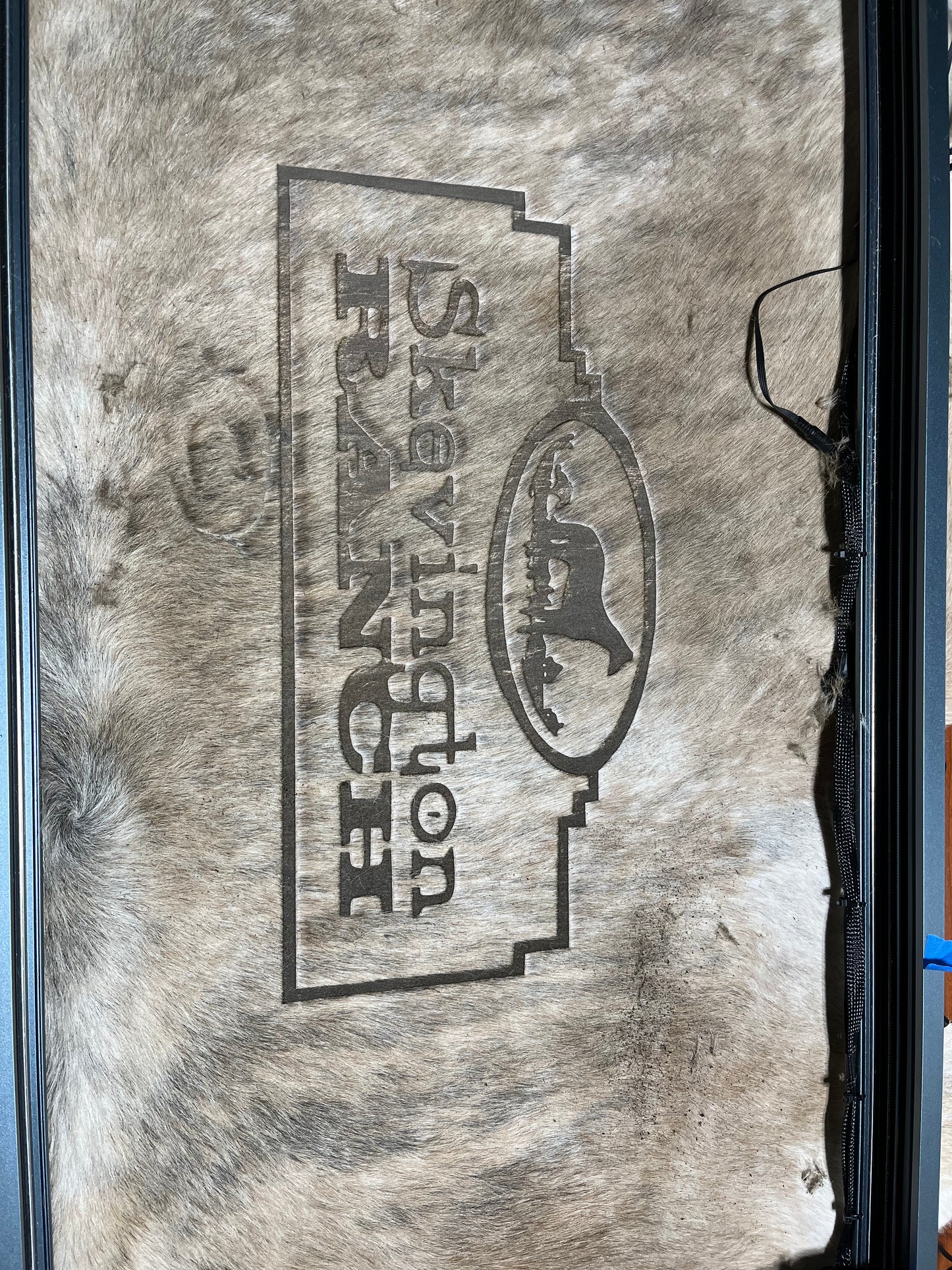Laser engraved cowhide picture frame