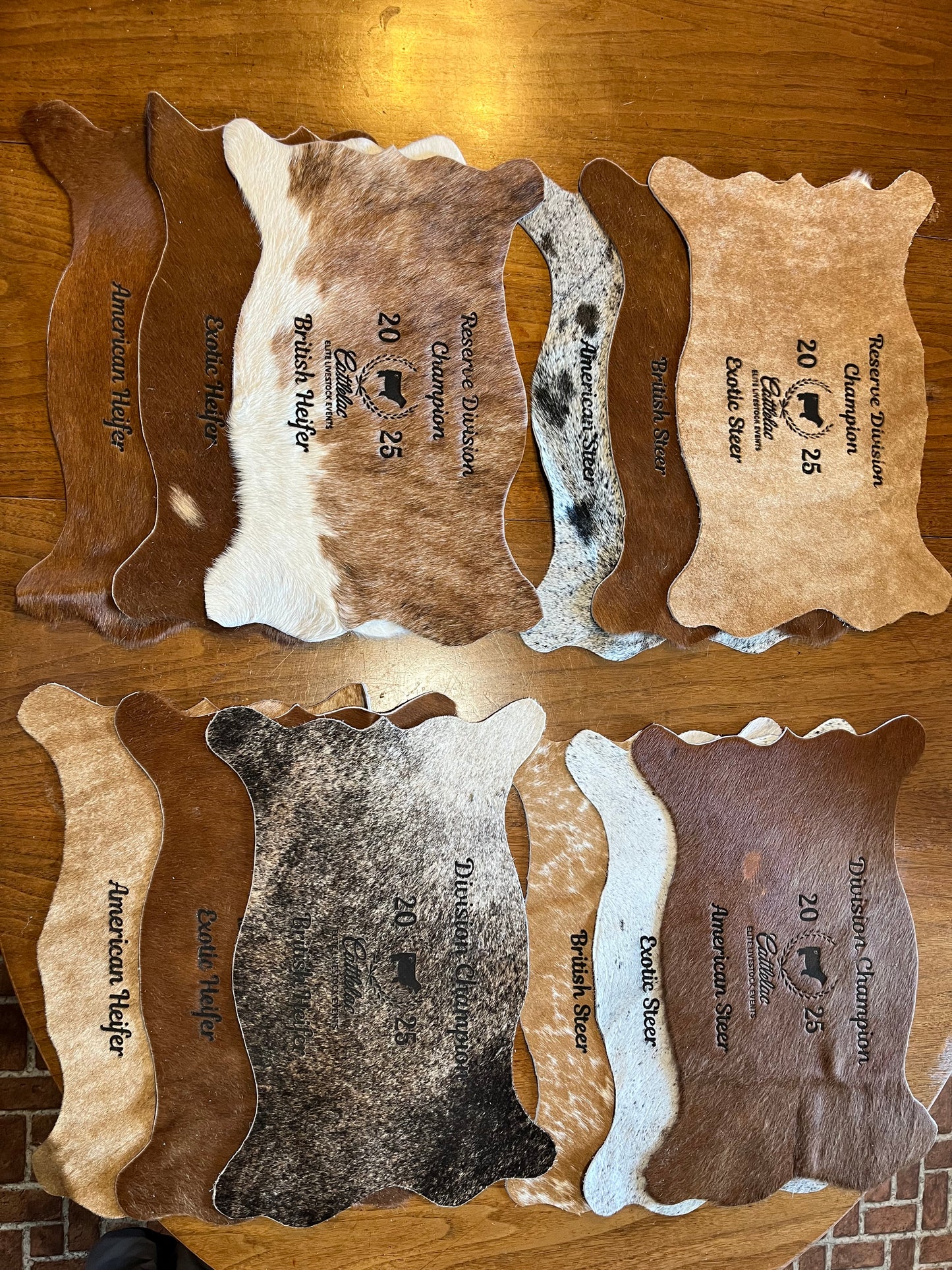 Engraved Mini Cowhide Banners