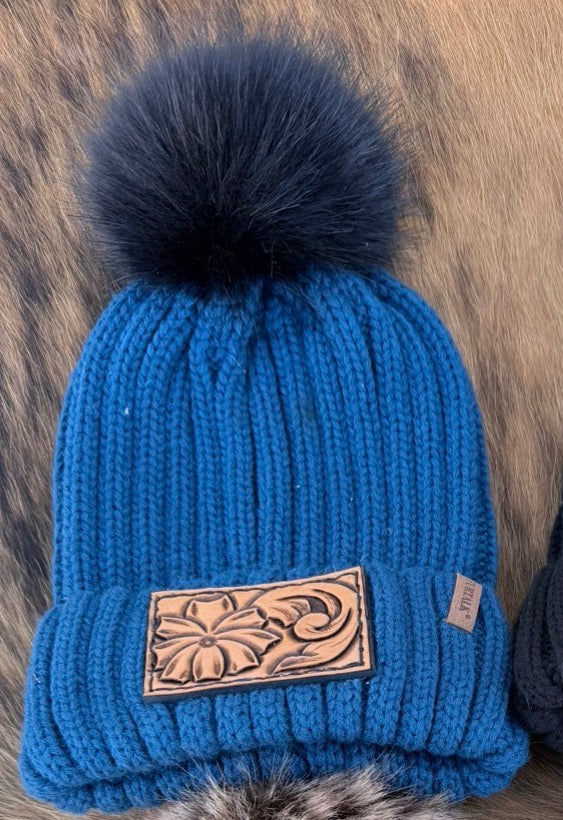 Tooled patch beanie