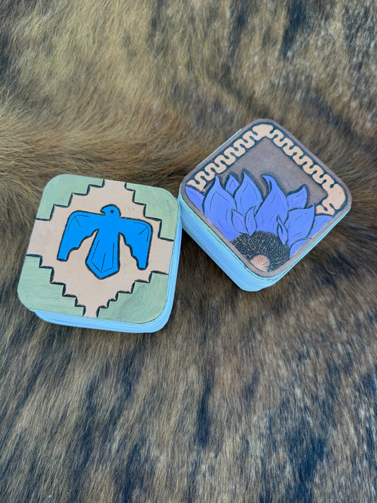 Cowhide topped Travel jewelry box