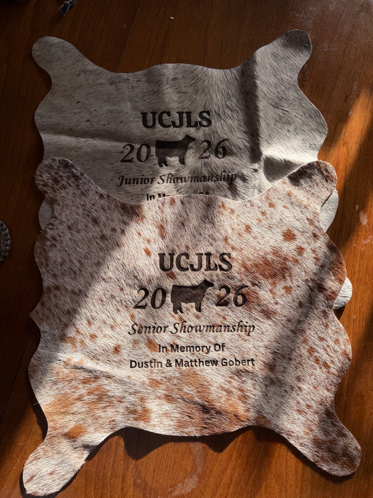 Engraved Mini Cowhide Banners