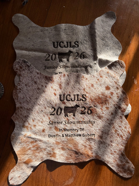 Engraved Mini Cowhide Banners