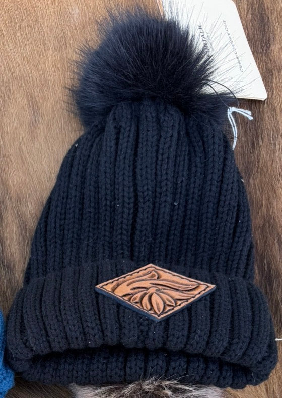 Tooled patch beanie