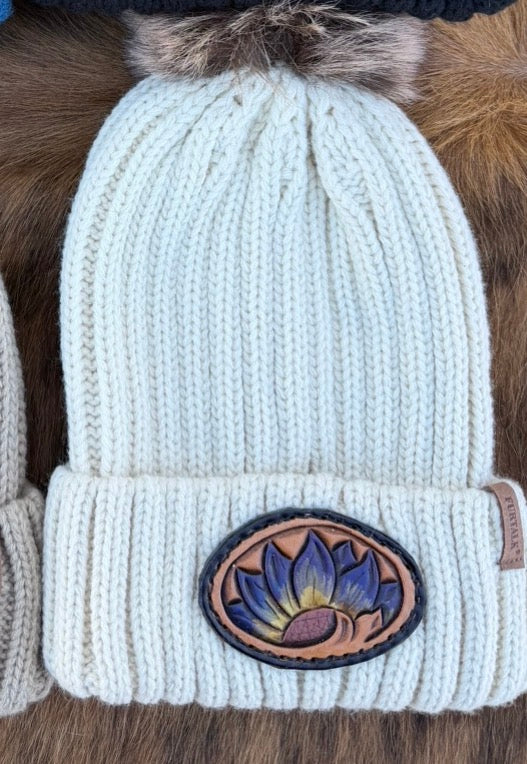 Tooled patch beanie