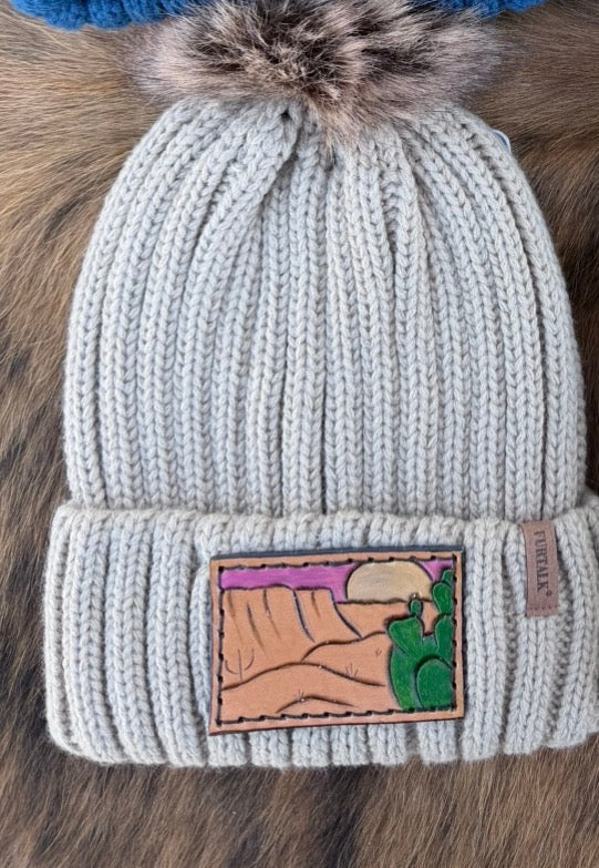 Tooled patch beanie