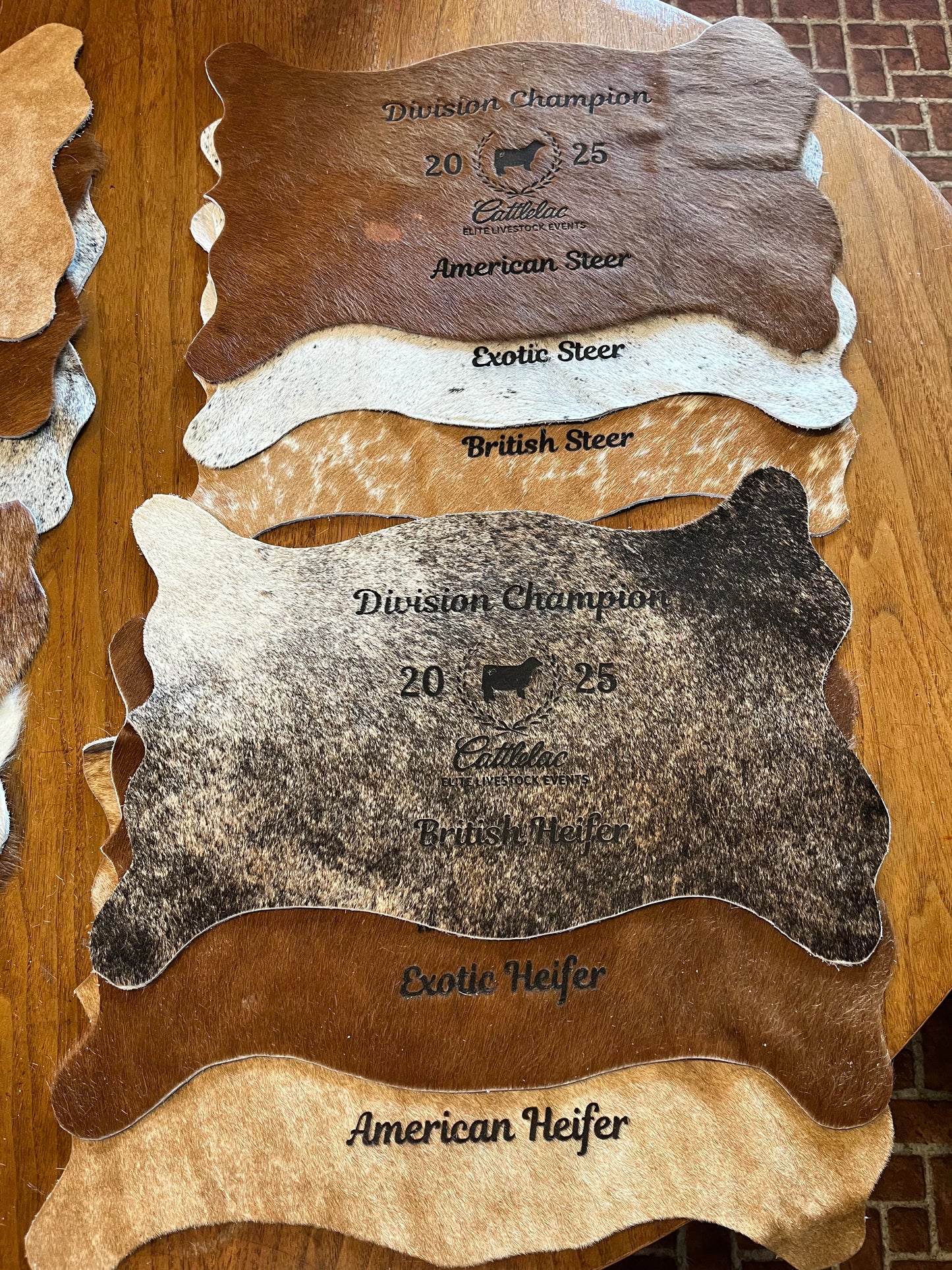 Engraved Mini Cowhide Banners
