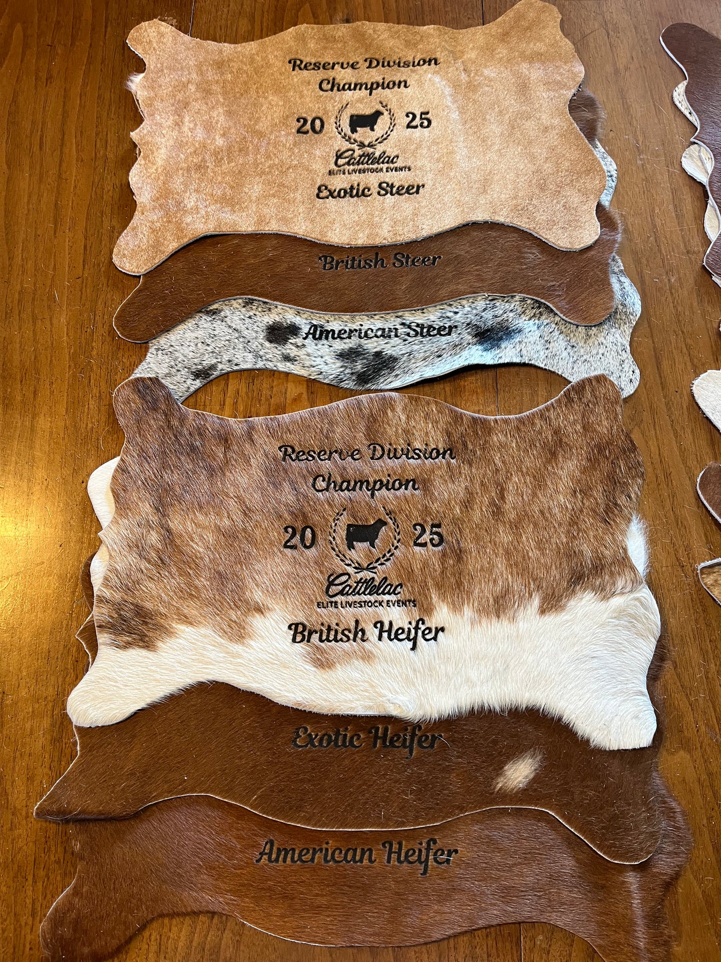 Engraved Mini Cowhide Banners