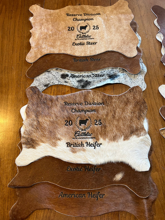Engraved Mini Cowhide Banners