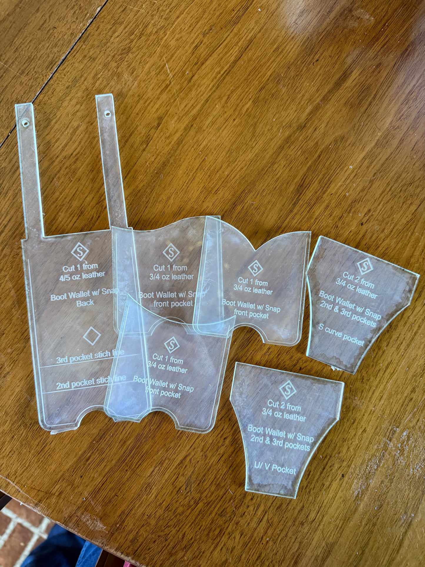 Boot Wallet 3 Slot Acrylic Template