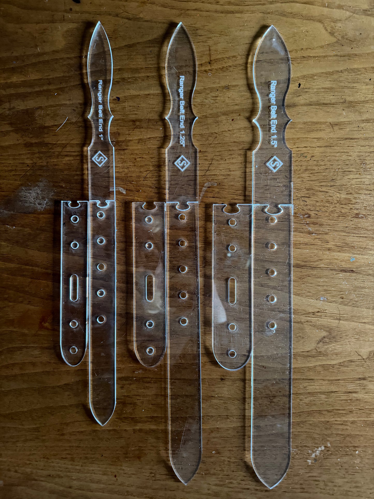 Ranger belt ends acrylic template