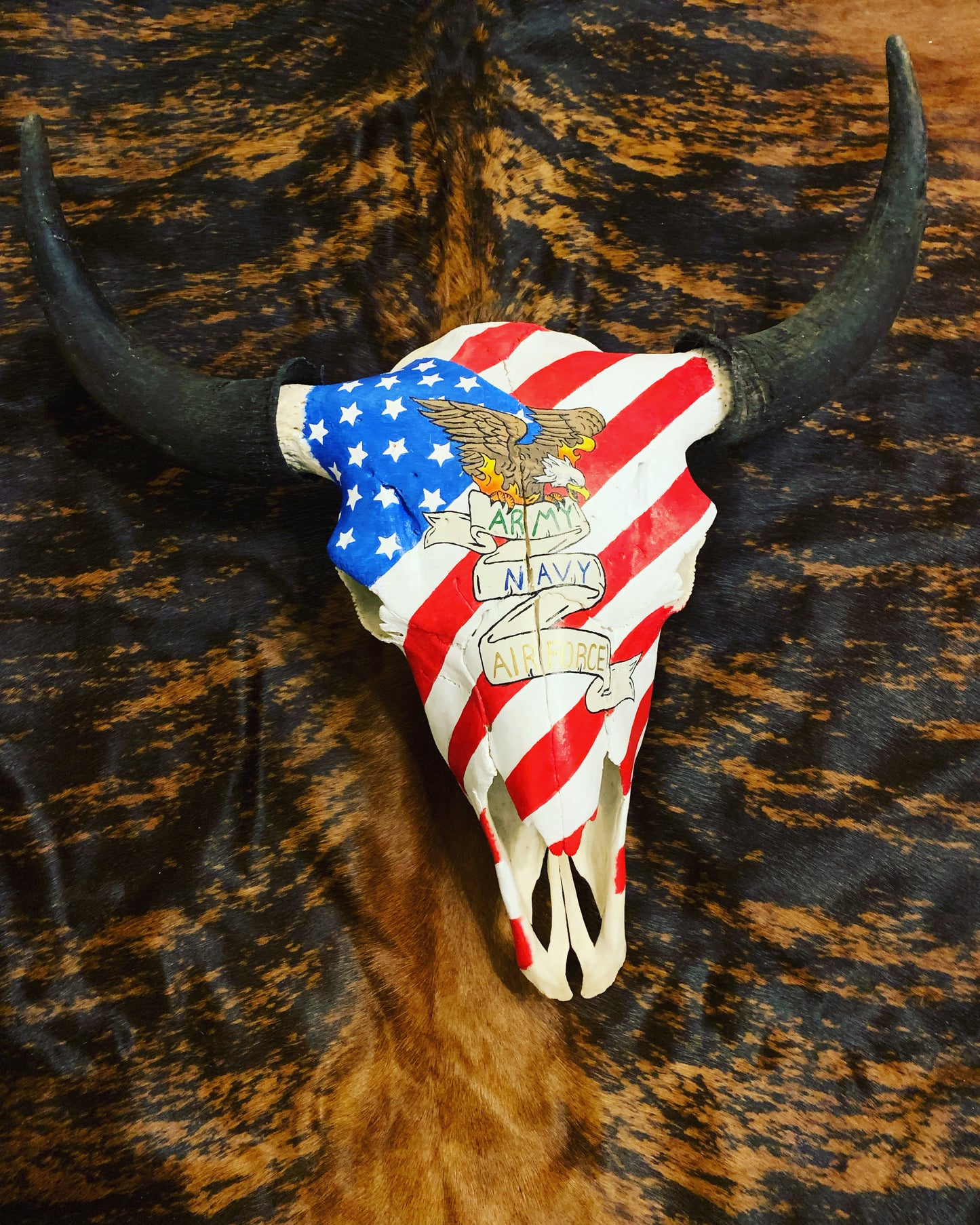 Custom Painted Buffalo Skull