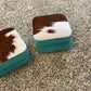 Cowhide topped Travel jewelry box