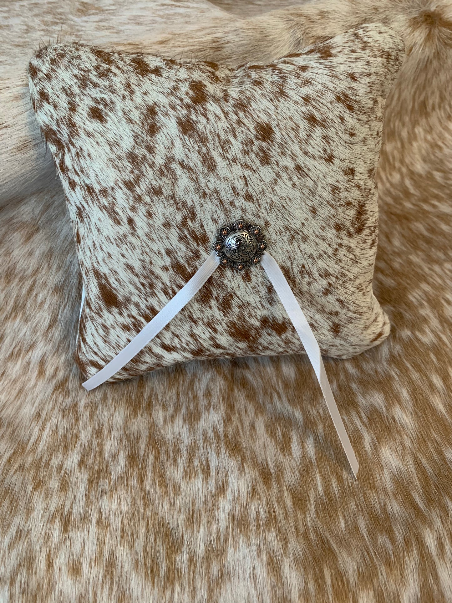 Cowhide ring bearer pillow